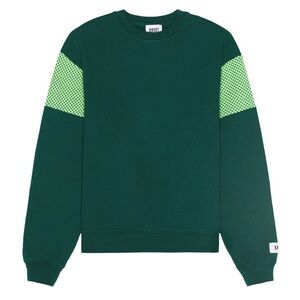 NWT Krost Chevron Combo Crewneck in Botanical Garden Green Sz S